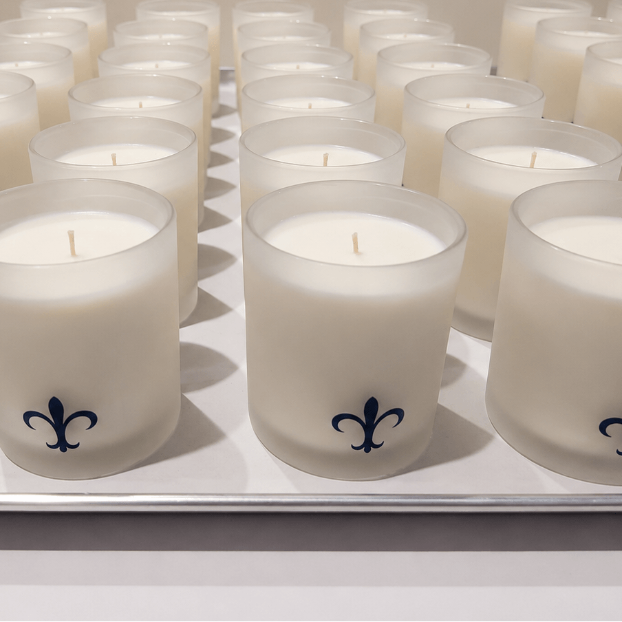 Custom 10oz Frosted Clear Glass Candle Logo Imprint Retail Candle Manufacturing